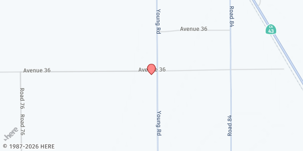 Map showing Allensworth Neighborhood Market at 3320 Young Rd., Allensworth, CA