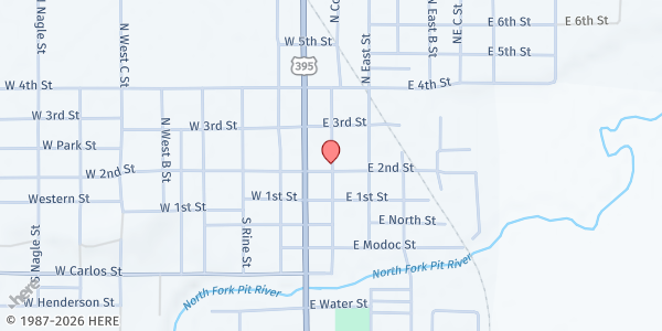 Map showing T.E.A.C.H. at 112 E 2nd St, Alturas, CA