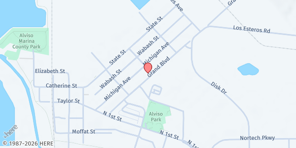 Map showing Our Lady Star of the Sea Church at 1392 Grand Boulevard, Alviso, CA