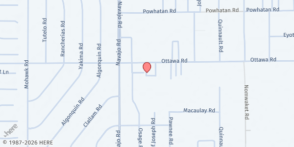 Map showing Feed My Sheep Ministries at 21811 Ottawa Road, Apple Valley, CA