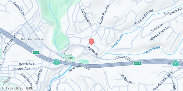 Map showing Campaign To End Childhood Hunger Of Santa Cruz County - Food Distribution Center at Food & Nutrition Services, Aptos, CA