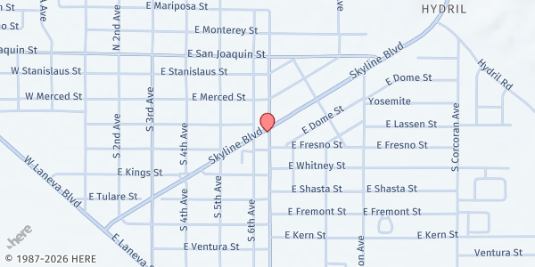 Map showing First Baptist Church of Avenal at 528 E. King St., Avenal, CA