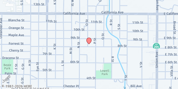 Map showing Anchor of Hope Outreach at 926 8th St, Bakersfield, CA