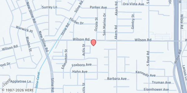 Map showing Bakersfield Central SDA at 4201 Wilson Rd, Bakersfield, CA