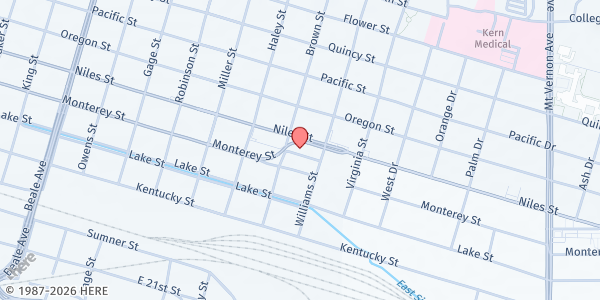 Map showing Children First, Northeast-Commodity at 1511 Niles St., Bakersfield, CA