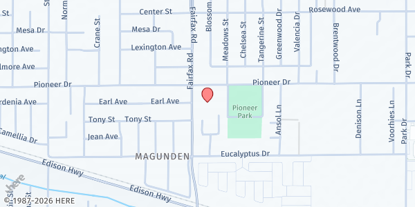 Map showing Cornucopia Services at 600 Fairfax Road, Bakersfield, CA