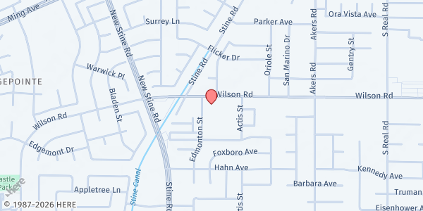 Map showing Salvation Army Wilson Road at 4417 Wilson Rd., Bakersfield, CA