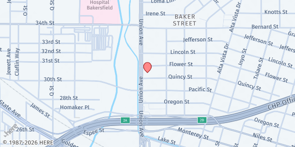 Map showing Sovereign Grace Outreach at 3014 Union Avenue, Bakersfield, CA