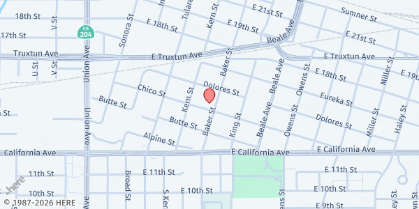 Map showing St. Vincent De Paul - Bakersfield at 300 Baker Street, Bakersfield, CA