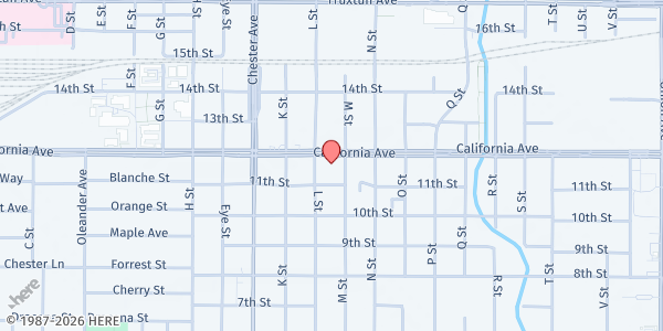Map showing Stay Focused at 1225 California Ave., Bakersfield, CA