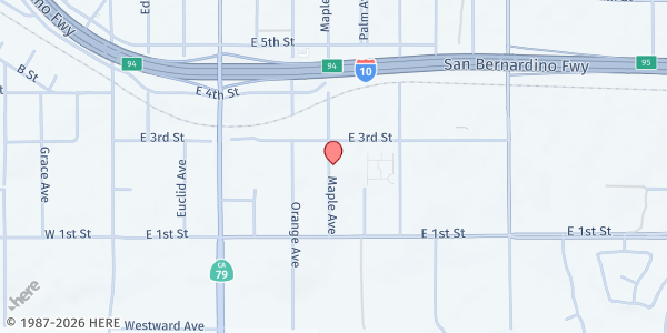 Map showing Carol's Kitchen - Beaumont at 244 Maple Ave Suite W, Beaumont, CA