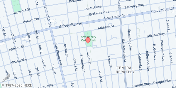 Map showing Berkeley Youth Alternatives -SK at 1255 Allston Way, Berkeley, CA