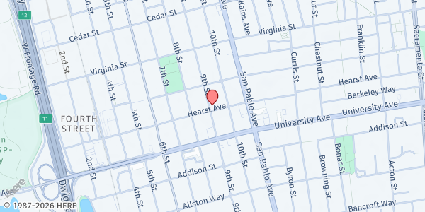 Map showing Good Shepherd Episcopal Church at 1823 9th Street, Berkeley, CA