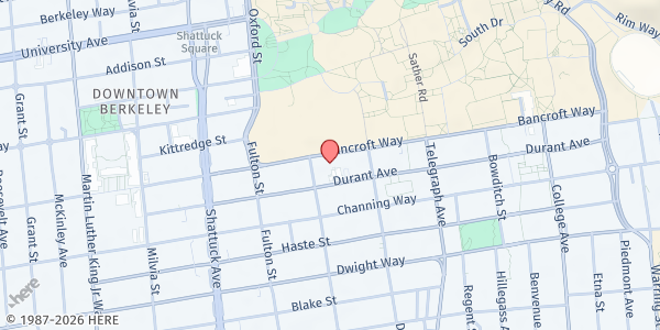 Map showing St. Marks Episcopal Church at 2300 Bancroft Way, Berkeley, CA