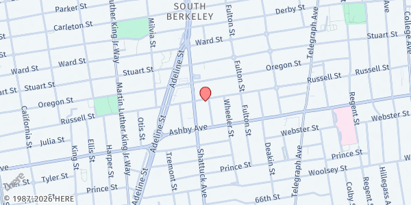 Map showing The Church By The Side Of The Road at 2108 Russell Street, Berkeley, CA