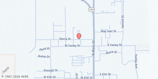 Map showing Tri-County Fairgrounds at 1234 Sierra St, Bishop, CA