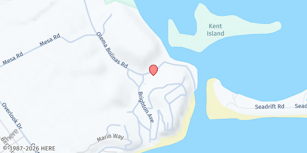 Map showing Bolinas Community Inc. at 14 Wharf Rd, Bolinas, CA