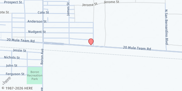 Map showing Got UR 6 - Boron at 27385 Twenty Mule Team Rd., Boron, CA
