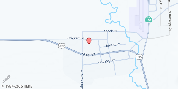 Map showing Mono County Museum at 129 Emigrant St, Bridgeport, CA
