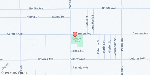 Map showing FIND Mobile Market - Cabazon Community Center at 50390 Carmen Ave, Cabazon, CA