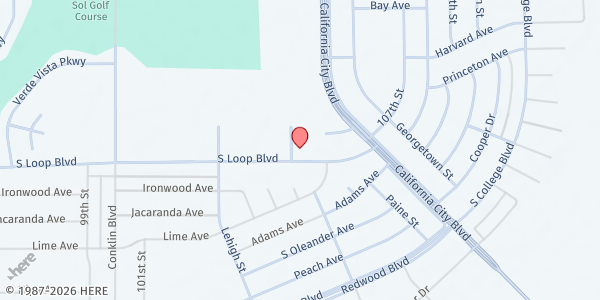 Map showing Safe Haven Kids League of Cal. City at 10441 So Loop Blvd, California City, CA
