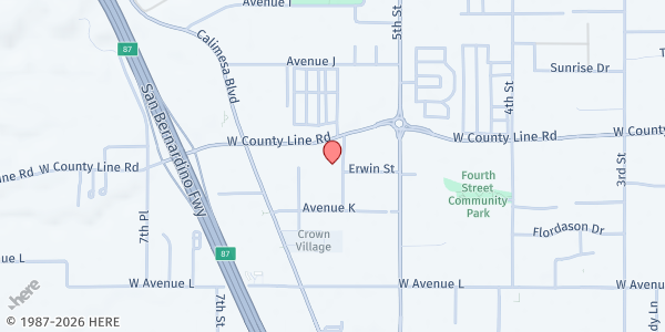 Map showing Family Service Association - Calimesa (Norton Younglove Senior Center) at 908 Park Ave., Calimesa, CA