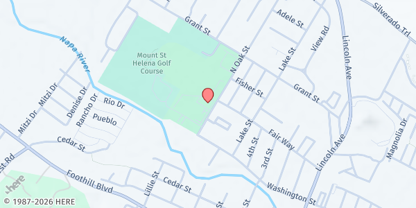 Map showing Calistoga Pantry - Fairgrounds/Tubbs Building at 1435 North Oak Street, Calistoga, CA