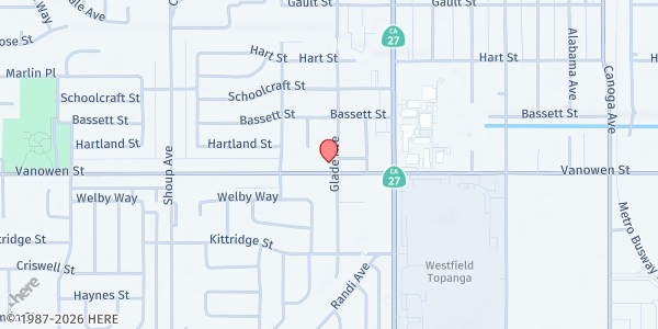 Map showing Family Rescue Center at 22103 Vanowen Street, Canoga Park, CA