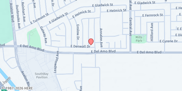 Map showing Agape Community Care Corporation - Main Office at 1059 E. Denwall Dr., Carson, CA