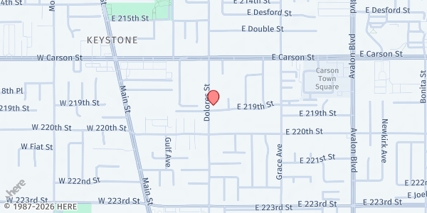 Map showing Family of God Church / RMI Food Pantry at Family of God Church / RMI Food Pantry, Carson, CA