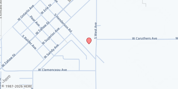 Map showing Our Lady of the Assumption USDA at 13540 S. Henderson Ave., Caruthers, CA