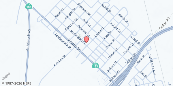 Map showing Our Lady of Refuge Catholic Church at 11140 Preston St, Castroville, CA