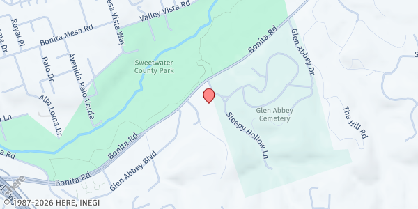 Map showing San Diego Fil-Am Seventh-day Adventist Church at 3602 Bonita Road, Chula Vista, CA