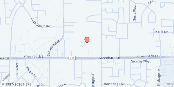 Map showing San Juan High School - Produce for All - Food Distribution Center at 7551 Greenback Ln, Citrus Heights, CA