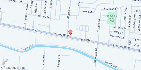 Map showing La Puente Spanish S.D.A. Church at 18047 Valley Boulevard, City of Industry, CA