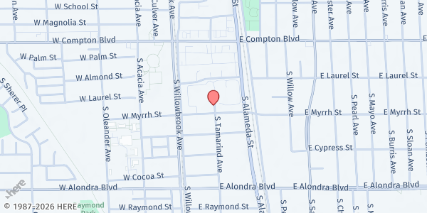 Map showing Tamarind Avenue S.D.A. Church at 417 S. Tamarind Ave., Compton, CA