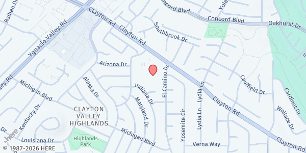 Map showing St. Bonaventure's Church (Drive-Thru) at 5562 Clayton Rd., Concord, CA