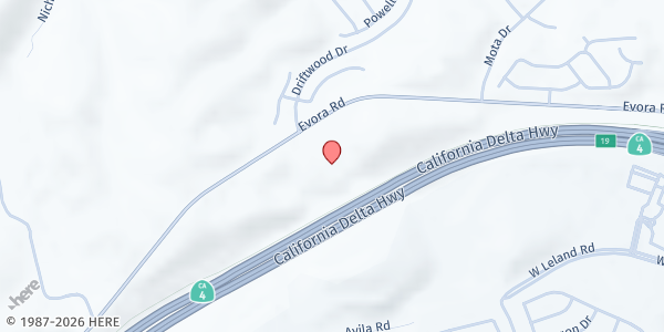 Map showing The Bay Church: Compassion Ministries at 4725 Evora Rd, Concord, CA