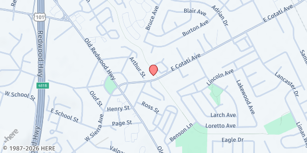 Map showing New Hope Market - Cotati at 183 E Cotati Ave, Cotati, CA