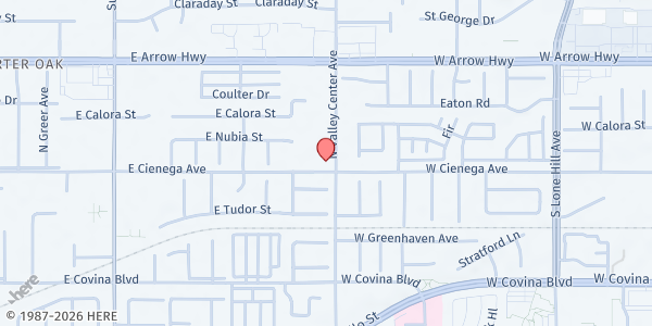 Map showing Saint John Coptic Orthodox Church at 21329 East Cienega Avenue, Covina, CA