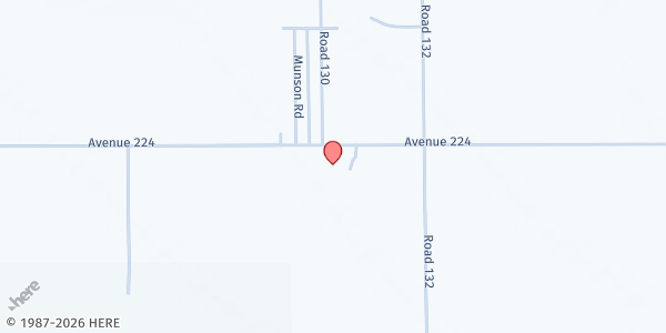 Map showing College of the Sequoias - Tulare Food Pantry at 4999 E. Bardsley Ave., East Tulare Villa, CA