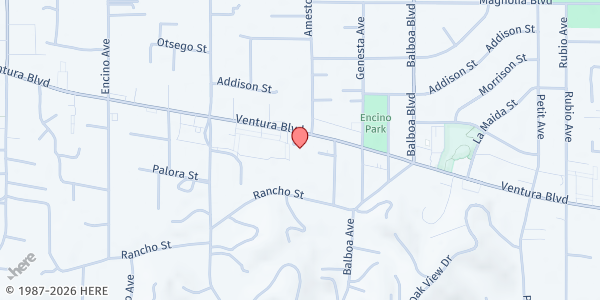 Map showing St. Nicholas Episcopal Church at 17114 Ventura Blvd. #337, Encino, CA