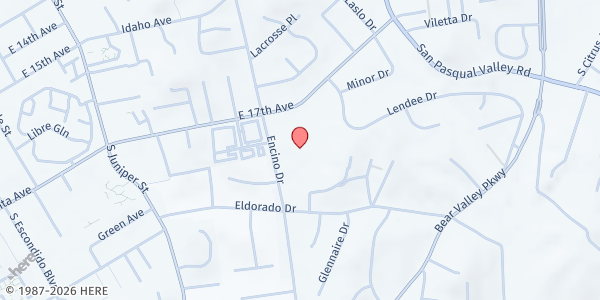 Map showing Together Tour: Escondido at 639 E 17th Ave., Escondido, CA