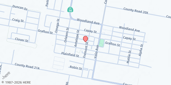 Map showing Countryside Community Church Food Closet - Food Distribution Center at 26479 Grafton St, Esparto, CA