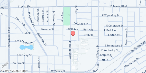 Map showing First Baptist Church of Fairfield at 1108 Washington Street, Fairfield, CA