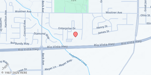 Map showing Mount Calvary Baptist Church at 1735 Entreprise Dr, Bldg 3, Fairfield, CA