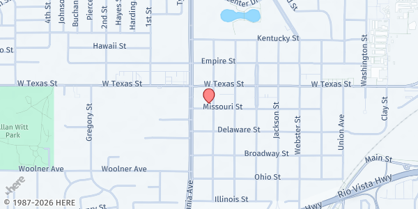 Map showing Salvation Army Fairfield (Main) at 1216 Missouri St, Fairfield, CA