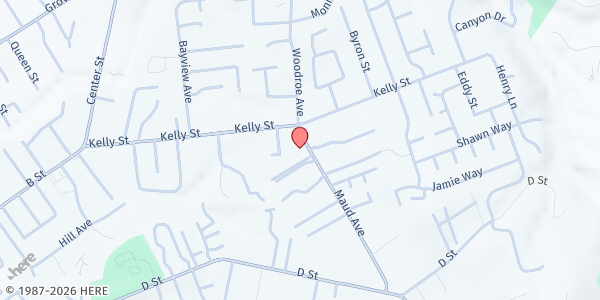 Map showing Christ Centered Missionary Baptist Church at 22979 Maud Ave, Fairview, CA