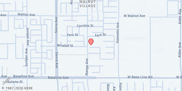 Map showing La Capilla Del Calvario at 7093 Mango Avenue, Fontana, CA