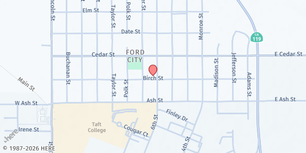 Map showing Laborers of the Harvest at 201 1/2 Harrison St., Ford City, CA